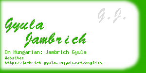 gyula jambrich business card